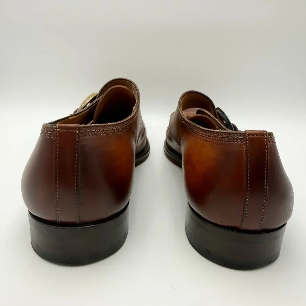 Magnanni Mens Marco ll Dress Monk Shoes US 11.5 Brown Leather EUC